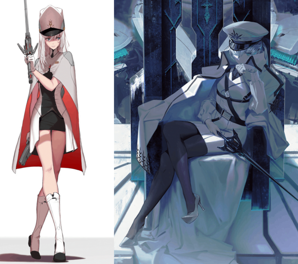 Comparison between RWBY 3.0 Weiss and Weiss from the promotional Team RWBY Project image.